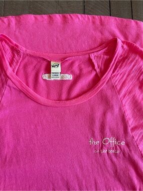 Kavio Hot Pink Women's Short Sleeve Tee with 'the Office' Embroidery